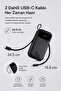 EnerFill FC31 Dijital Ekranlı Hızlı Şarj Powerbank Dahili Çift USB-C Kablo 20000mAh 45W Siyah - 4