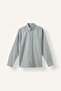 Regular Fit Buttoned Collar Striped Woven Pocket Long Sleeve Shirt E7840Ax26Au - 7