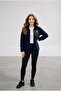 Women's Navy Blue Comfortable Fit Full Zipper Thick Plush Welsoft Fleece Jacket with Front Pockets - 4