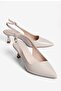 Women's Stiletto Pointed Toe Open Back Heeled Shoes Noora Beige - 3