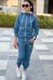 Girl's Scuba Potential Thick Striped Hooded Diving Fabric Tracksuit Set Esf7025 - 4