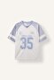 Quick-Drying Oversize V-Neck Raglan Sleeve Printed Sports Tulle T-Shirt I3135Ax26Au - 8