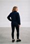 Women's Navy Blue Comfortable Fit Full Zipper Thick Plush Welsoft Fleece Jacket with Front Pockets - 5