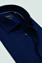 Leonardo Satin Cotton Comfort Fit Navy Blue Classic Collar Men's Plain Shirt - 7