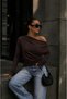 Women's Boat Neck Long Sleeve Winter Buzzy Fabric Blouse New Season Comfortable Fit - 5
