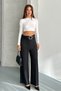 Women's High-Waist Belted Wide-Leg Palazzo Pants Black - 5