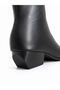 Women's Black Leather Daily Short Heeled Boots - 3
