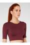 Naples Short Sleeve Crop Top Econyl Claret Red - 3