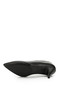 Women's Black Pointed Toe Thin Heeled Genuine Leather Stiletto - 6