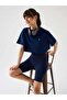 Aura Crop T-Shirt Navy Blue - 5