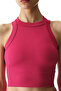 Pink Seamless Halter Neck Strap Tank Top - 4