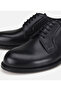 Men's Leather Black Soft Textured Classic Shoes - 3