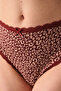 Burgundy Pointel Cheeky Leopard Patterned Hipster Panties - 3
