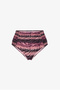 Cesira Drawstring Closure Zebra Patterned Glittery Mid-Waist Bikini Bottom - 5