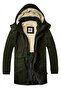 Regular Fit Detachable Hooded Gabardine Long Parka Coat