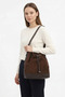 Women/Girls Brown Suede Drawstring Shoulder and Backpack - 2