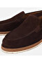 Men's Suede Leather Brown Thick Soled Casual Loafer - 3