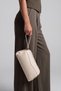 Women's Wicker Look Clutch & Portfolio Hand and Shoulder Bag with Internal Pocket Amarte Ecru