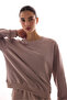 Beige Crew Neck Regular Cut Cotton Sweatshirt - 2