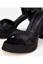 Women's Black High Heel Sandals - 3