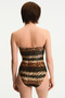 Cesira Strapless Zebra Patterned Glitter Swimsuit - 4