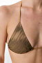 Destini Triangle Zebra Patterned Glitter Bikini Top - 5