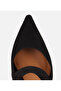 Women's Suede Leather Black Open Back Stiletto - 5