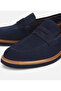Men's Suede Leather Navy Blue Classic Loafers - 3