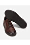 Men's Leather Brown Casual Shoes with Rubber Detail - 6