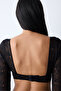 Lace Lace Long Sleeve Black Bustier - 5