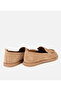 Women's Leather Beige Soft Textured Casual Loafer - 4