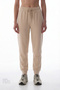 Pastel Beige Modal Cuff Jogger Pants - 2