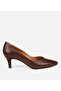 Women's Leather Brown Thin Heeled Stiletto