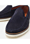 Men's Suede Leather Navy Blue Light Sole Loafer - 3