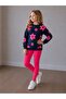 Girls' Flower-Patterned Sweatshirt and Leggings Fall Outfit Set 3-10 Years - 2