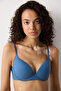 Ribbed Lifting Bonding Dark Blue Bra - 3