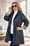 Detachable Hooded Foldable Sleeve Detail Bonded Fabric Extra Large Size Trench Coat - 4