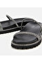 Women's Leather Black Stone Slippers - 3