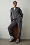 Anthracite Hooded Modal Crop Sweatshirt - 2