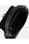 Women's Leather Black Lock Detailed Shoulder Bag - 8