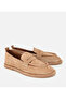 Women's Leather Beige Soft Textured Casual Loafer - 2
