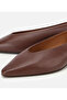 Women's Leather Bitter Brown Pointed Toe Ballerinas - 3