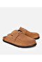 Men's Suede Tan Brown Flat Slippers - 2