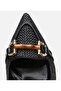 Women's Black Straw Detailed Open Back Heeled Shoes - 4
