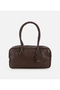 Women's Leather Brown Bowling Shoulder Bag