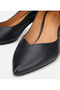 Women's Leather Black Thick Heeled Shoes - 3
