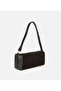 Women's Suede Leather Black Bowling Shoulder Bag - 2