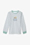 Off-White Boys' Little Truck Striped Cotton Long Sleeve 2-Piece Pajama Set - 3