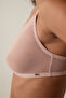 Light Dusty Rose Mesh Triangle Underwire Free Padding Bra - 4
