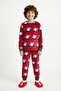 Red Boy's Car Patterned Thermal Effect Pajama Set